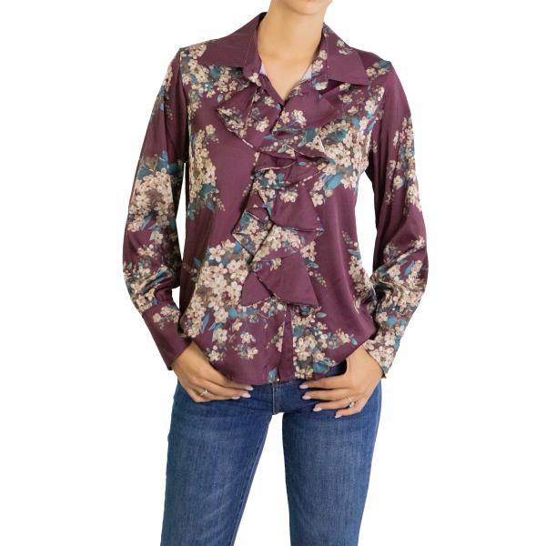 Camicia fantasia con volant "Leila"
